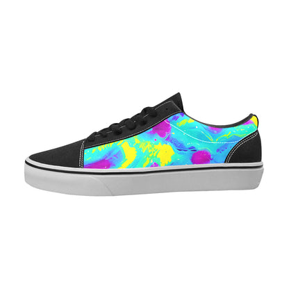 WOMEN'S Tie Dye Splash Retro Low Top Skateboarding Dark Academia Shoes