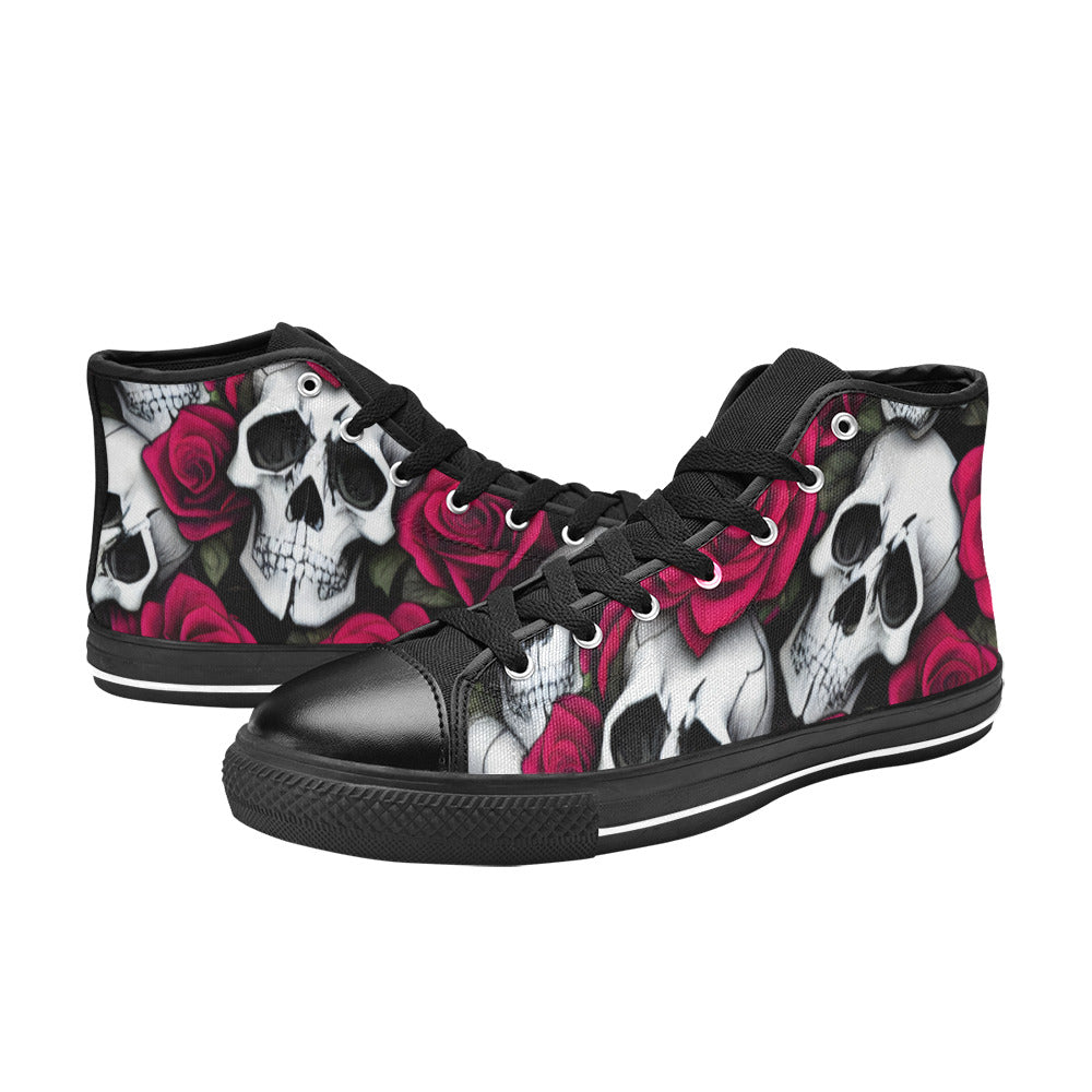 MEN'S Cc Skulls & Roses High Top Canvas Dreamcore Custom Sneakers