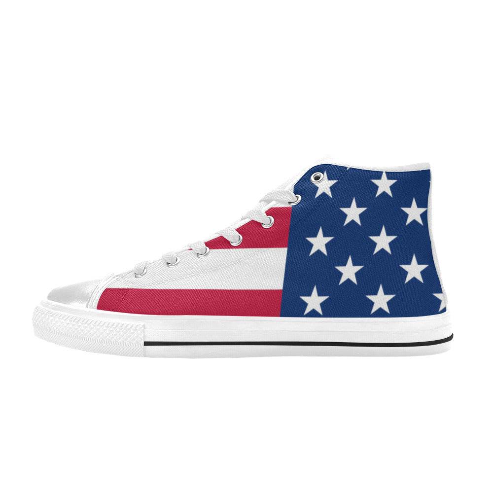 MEN'S Patriotic Shoes Flag Print High Top Canvas Vivid Custom Sneakers
