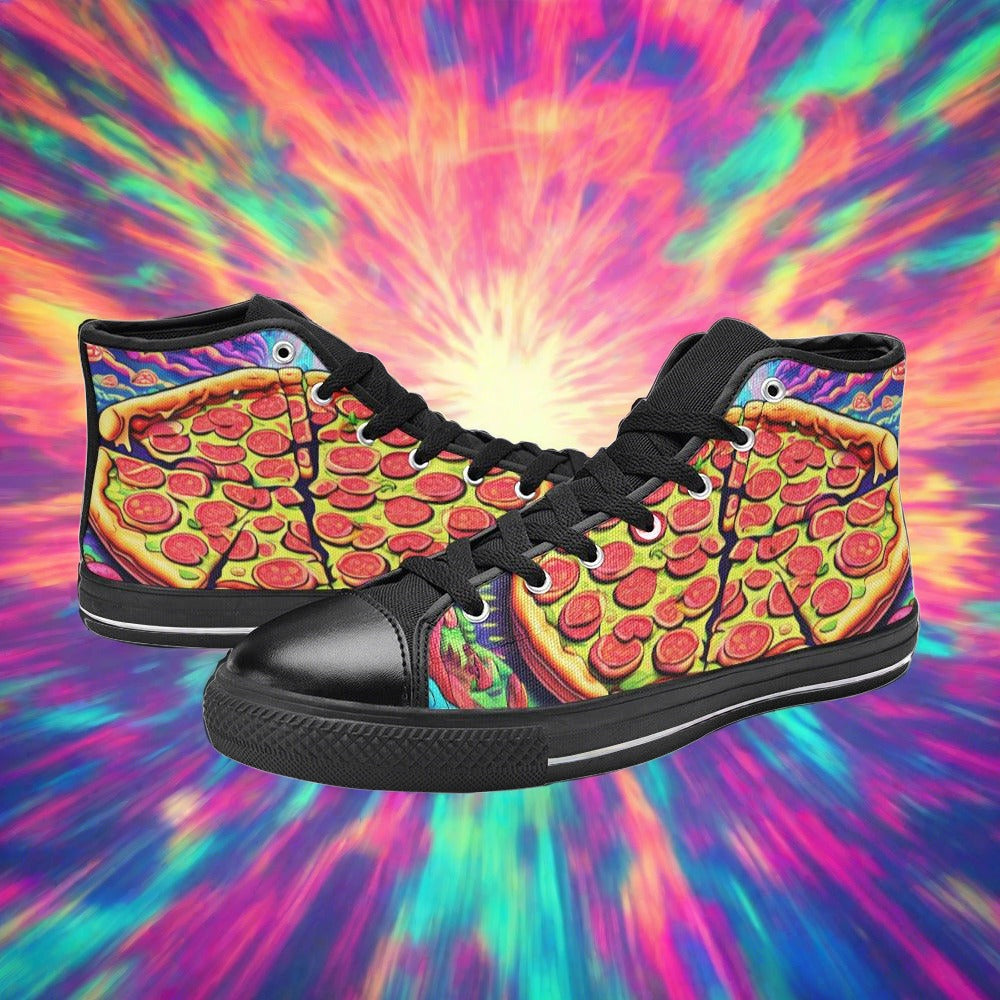 Aurora Borealis Teal Gold Wearable MEN Bold Art - Freaky Shoes | Custom Art Sneakers