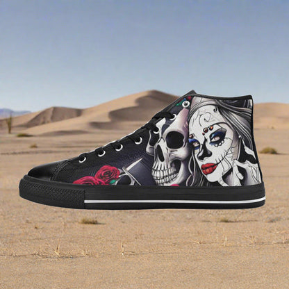 Wolf Crimson Black Vivid WOMEN Bold Art - Freaky Shoes | Custom Art Sneakers