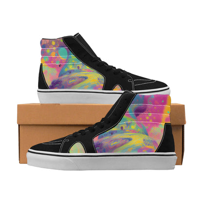 WOMEN'S Psychedelic Art Tie Dye High Top Skateboarding Vivid Sneakers