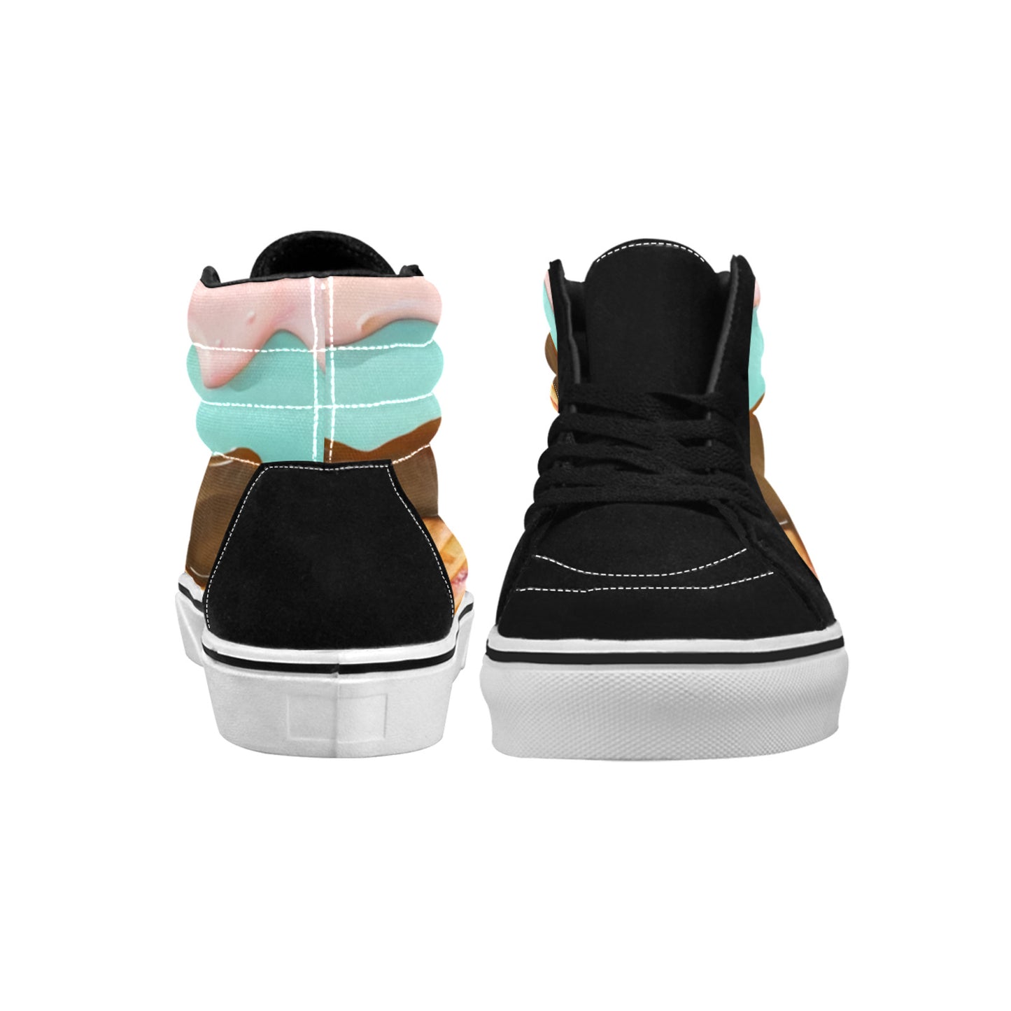 MEN'S Ice Cream Art Melting High Top Skateboarding Dreamcore Custom Sneakers