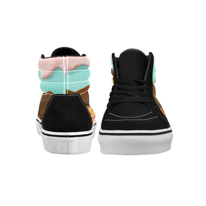 MEN'S Ice Cream Art Melting High Top Skateboarding Dreamcore Custom Sneakers