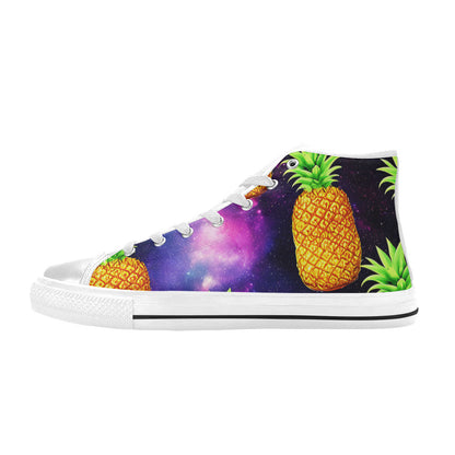 MEN'S Galaxy Pineapples Men’S High Top Canvas Wallpaper Art Custom Sneakers