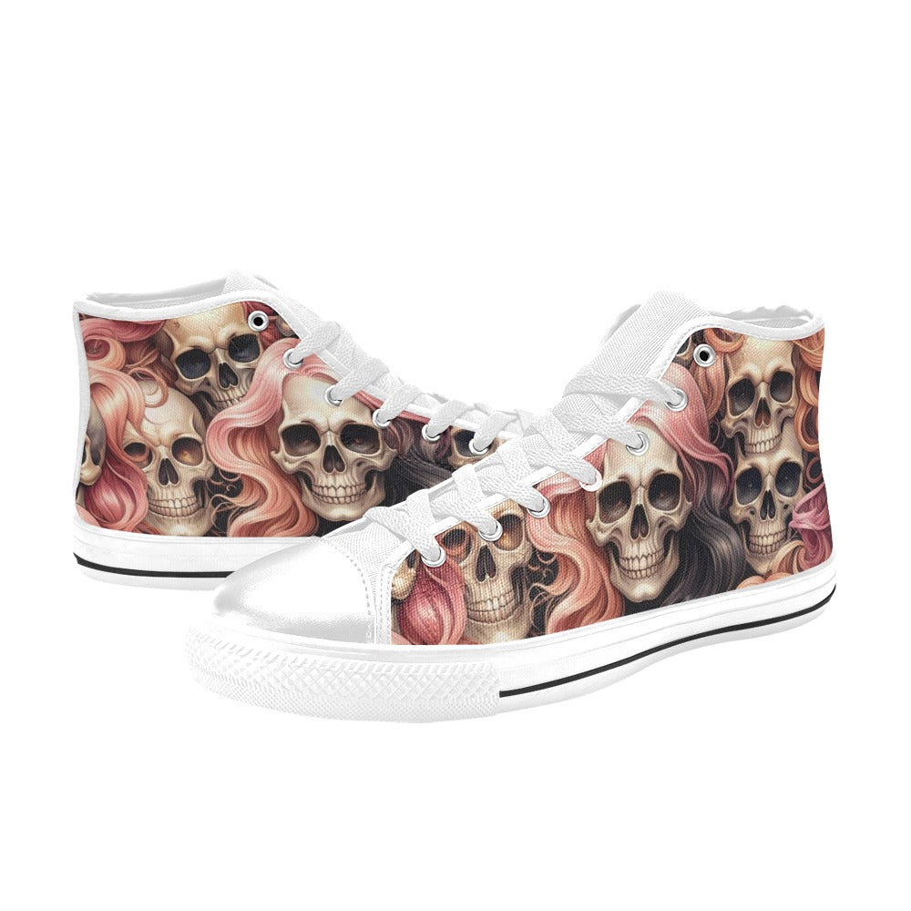 MEN'S Dark Feminine Flowing Hair High Top Canvas Y2K Custom Shoes