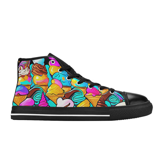 MEN'S Ice Cream Ice Cream High Top Canvas Grunge Custom Sneakers