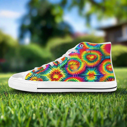 Peacock Amber Gold Unique MEN Bold Art - Freaky Shoes | Custom Art Sneakers