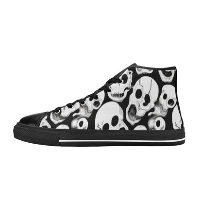 MEN'S Black Ink Skull Horror High Top Canvas Y2K Sneakers
