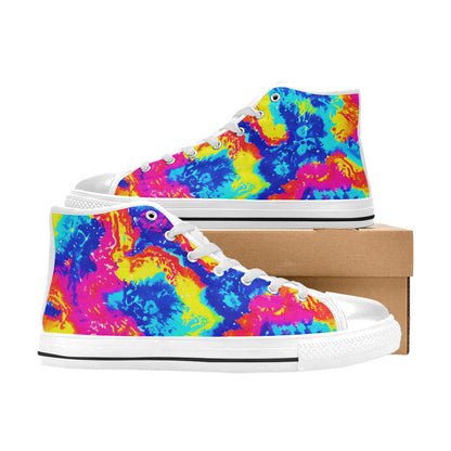 MEN'S Tie Dye Splash Retro High Top Canvas Neon Fantasy Sneakers