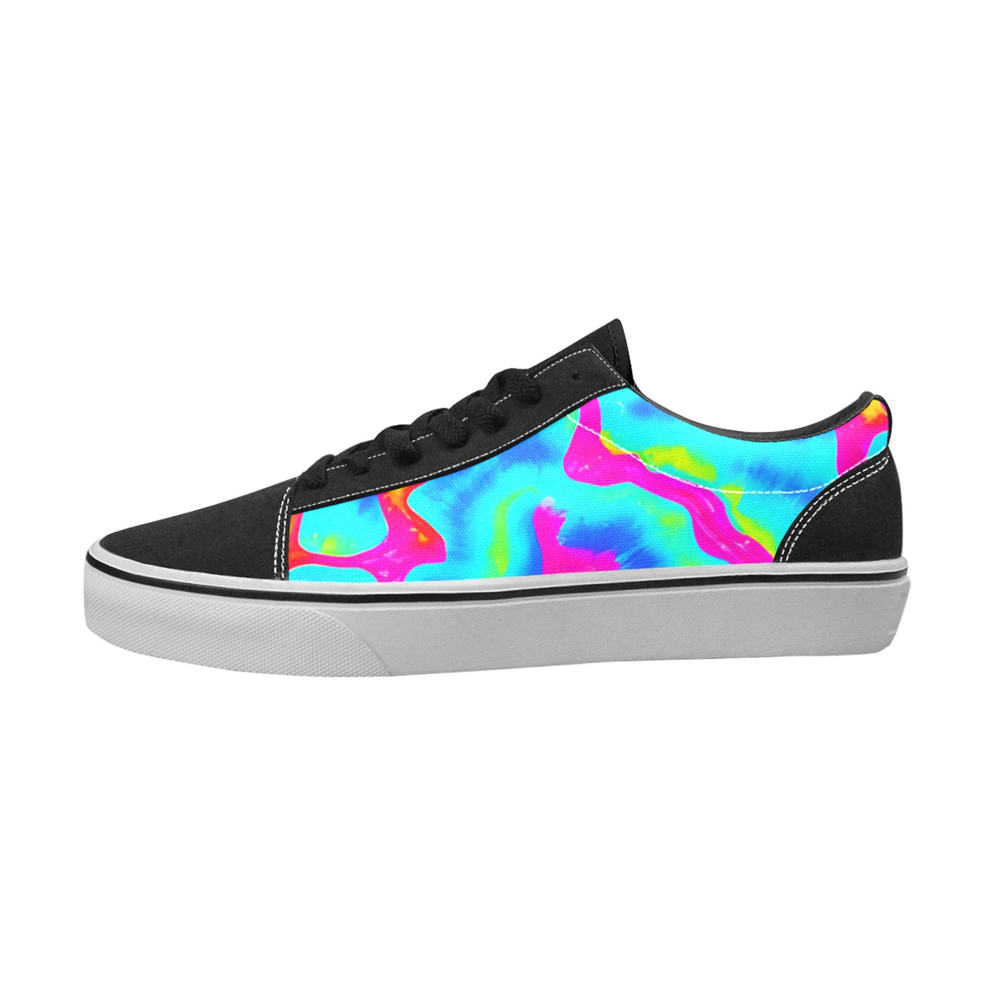 WOMEN'S Tie Dye Splash Retro Low Top Skateboarding Cottagecore Custom Shoes