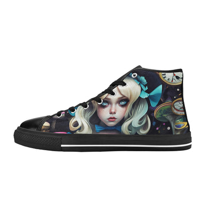 MEN'S Creepy Art Trippy Wonderland High Top Canvas Grunge Shoes