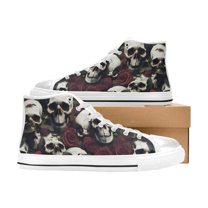 MEN'S Rose Skulls Dark Men’S High Top Canvas Dreamcore Custom Sneakers