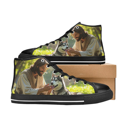 WOMEN'S Jesus_Ht_08 High Top Canvas Surreal Custom Sneakers