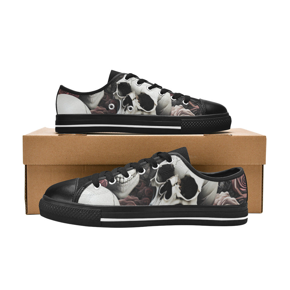 WOMEN'S Rose Skulls Dark 7 Canvas Dark Academia Shoes