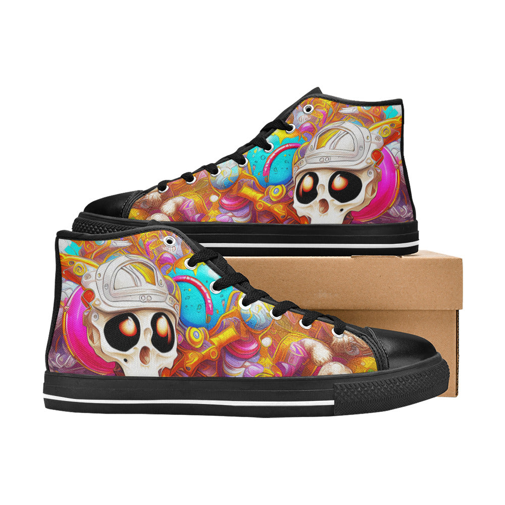 WOMEN'S Crazy Illustrations 3 High Top Canvas Grunge Sneakers