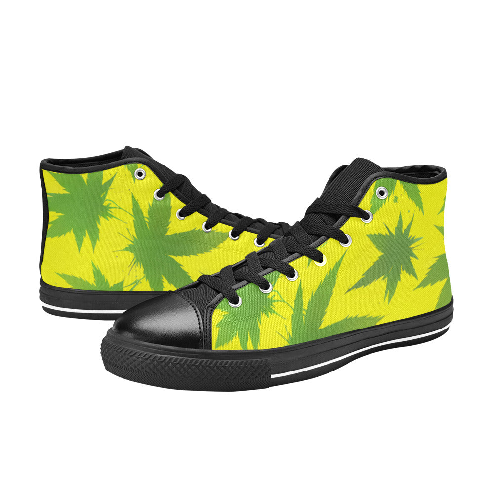 WOMEN'S Cc Weed Art High Top Canvas Neon Fantasy Shoes