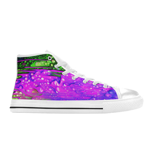 WOMEN'S Cc Acid Drip 6 High Top Canvas Surreal Custom Sneakers