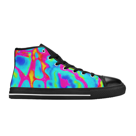 WOMEN'S Tie Dye Splash Retro High Top Canvas Aesthetic Custom Shoes