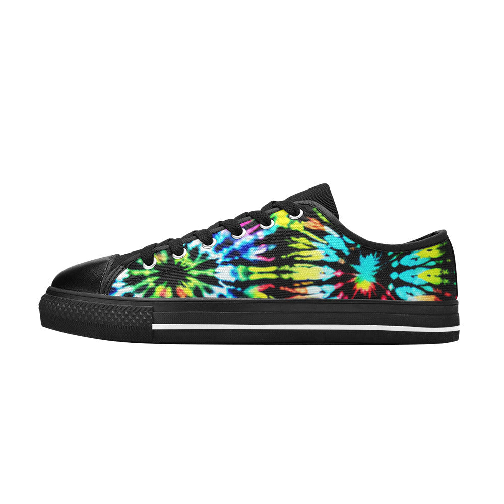 MEN'S Cc Tie Dye Art Canvas Dark Academia Custom Shoes