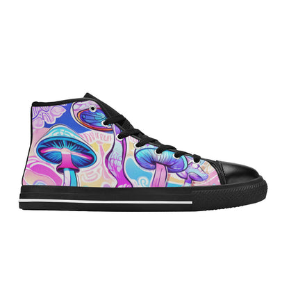 WOMEN'S Magic Mushrooms Art 4 High Top Canvas Y2K Sneakers