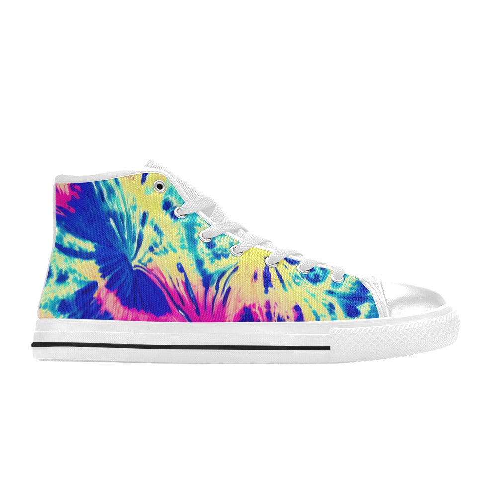 WOMEN'S Tie Dye Splash Retro High Top Canvas Cottagecore Sneakers