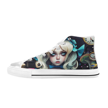 WOMEN'S Creepy Art Trippy Wonderland High Top Canvas Dreamcore Shoes