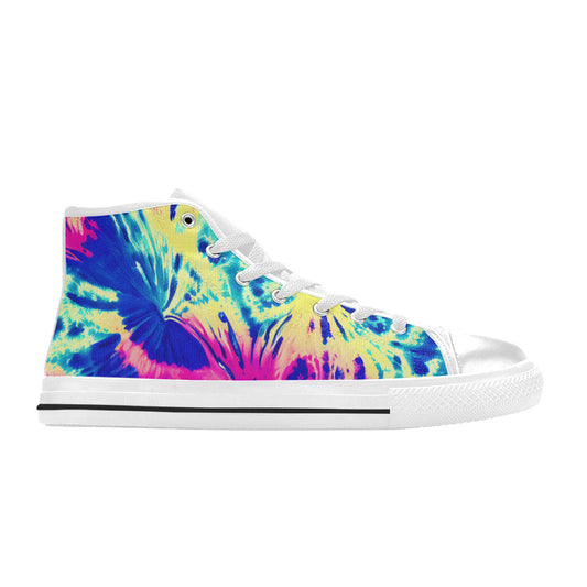 MEN'S Tie Dye Splash Retro High Top Canvas Vibrant Chaos Sneakers