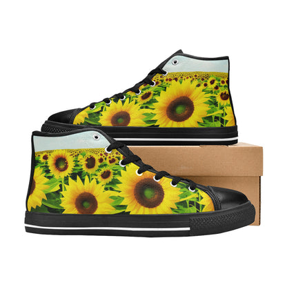 MEN'S Sunflowers Art 4 Men’S High Top Canvas Vibrant Chaos Shoes