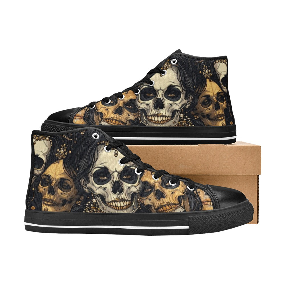 MEN'S Dark Glamour Skull Jewels High Top Canvas Aesthetic Shoes