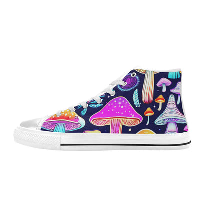 MEN'S Olorful Mushrooms Art Vibes High Top Canvas Dark Academia Custom Shoes