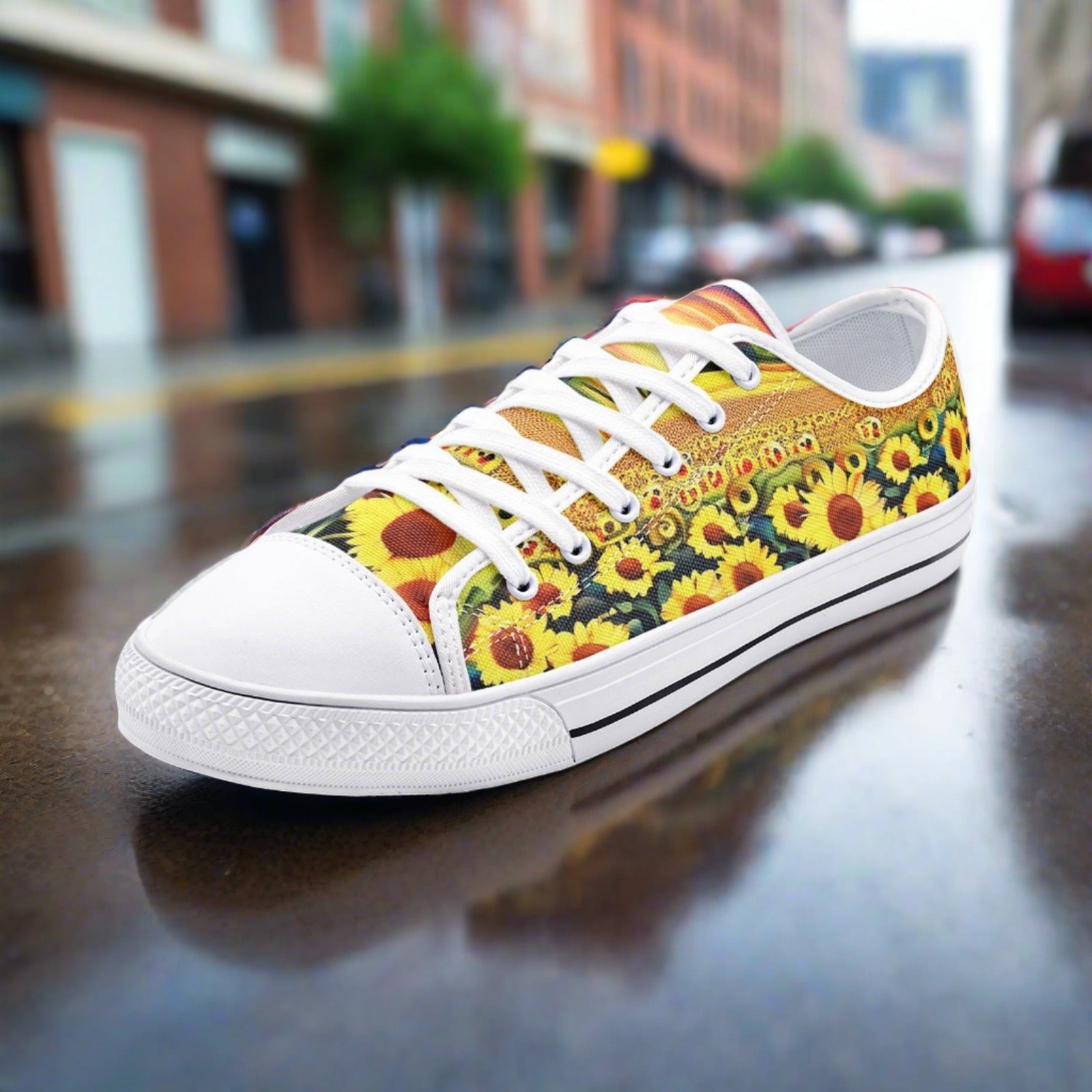 Peacock Teal Gold Unique Bold Art - Freaky Shoes | Custom Art Sneakers