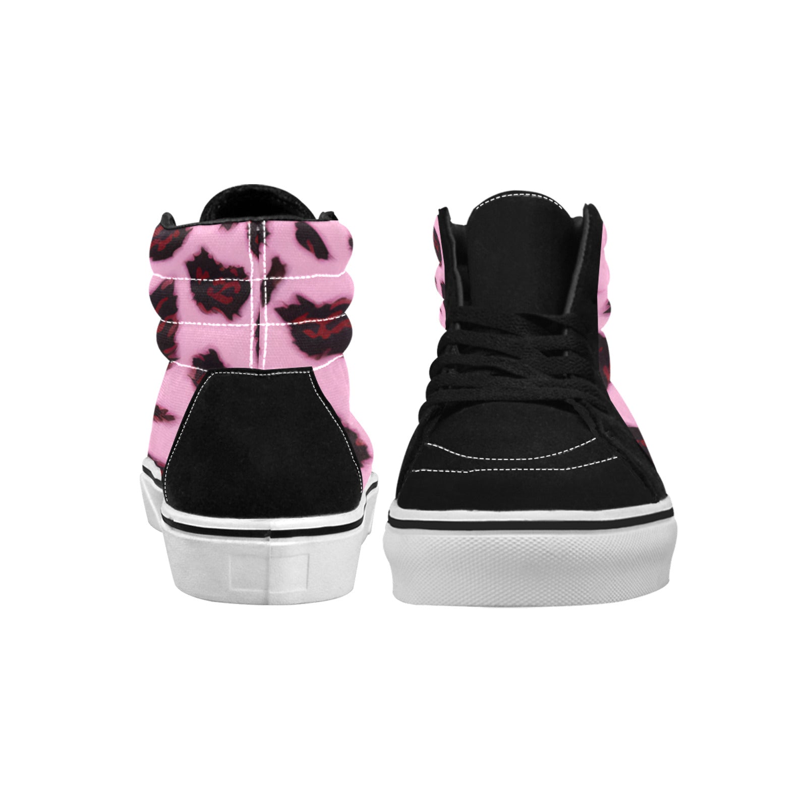WOMEN'S Animal Print Pattern Background High Top Skateboarding Y2K Custom Sneakers