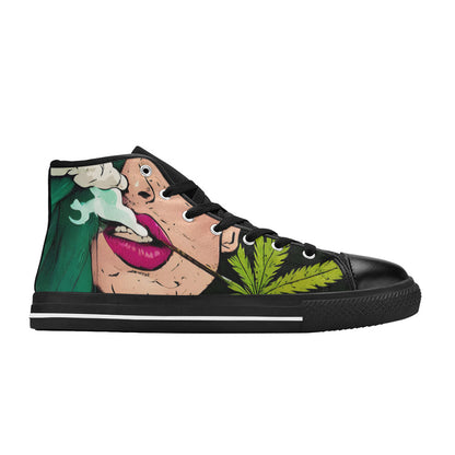 WOMEN'S Cc 420 Woman Weed High Top Canvas Neon Fantasy Sneakers