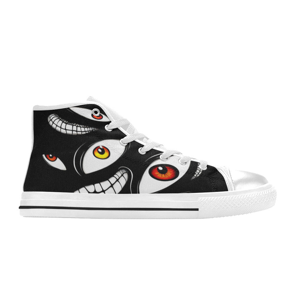 WOMEN'S Teeth Eyes High Top Canvas Aesthetic Custom Sneakers