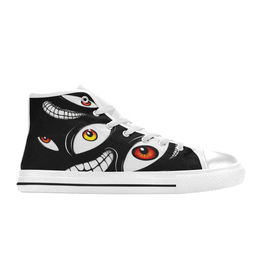 WOMEN'S Teeth Eyes High Top Canvas Aesthetic Custom Sneakers