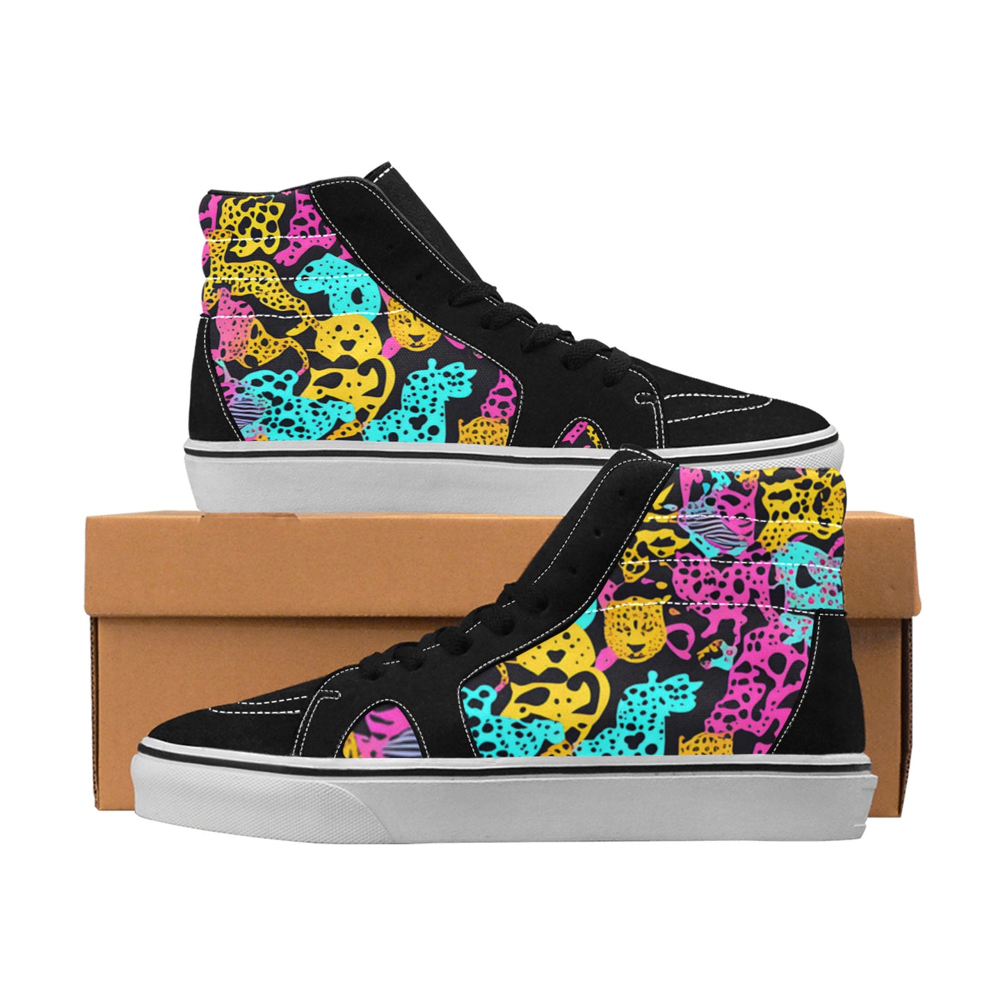 MEN'S Animal Print Art High Top Skateboarding Wallpaper Art Custom Sneakers