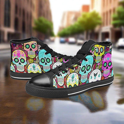 Aurora Borealis White Gold Unique WOMEN Bold Art - Freaky Shoes | Custom Art Sneakers