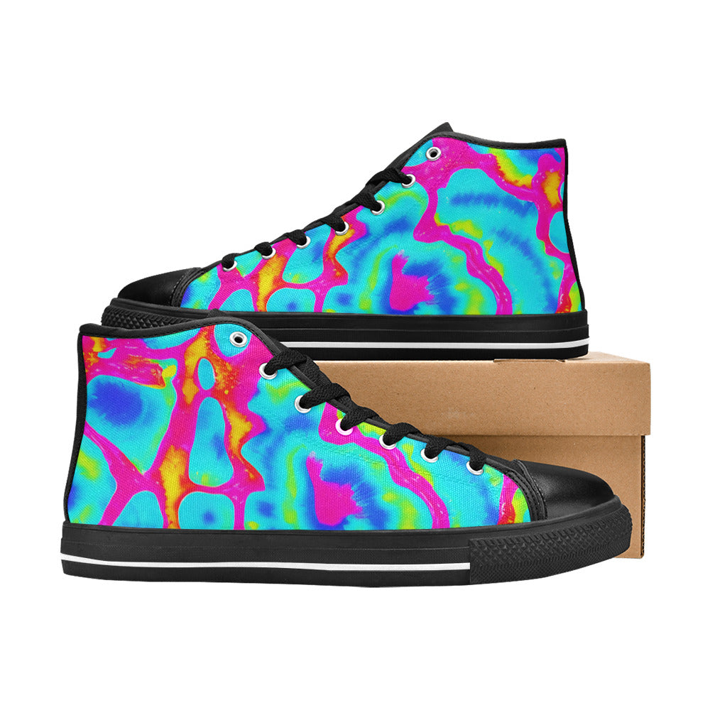 MEN'S Tie Dye Splash Retro High Top Canvas Vivid Shoes