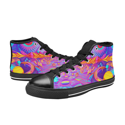 MEN'S Trip Art 3 Men’S High Top Canvas Neon Fantasy Custom Shoes
