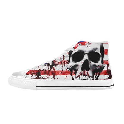WOMEN'S Patriotic Splatter Art High Top Canvas Vibrant Chaos Shoes