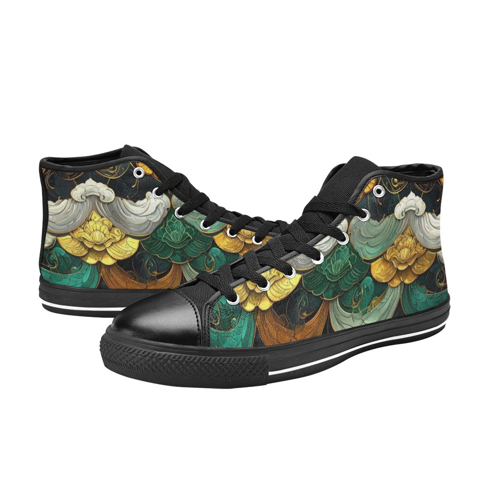 KIDS' Dragon Scale Fantasy Art High Top Canvas Surreal Sneakers