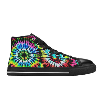 MEN'S Cc Tie Dye Art High Top Canvas Neon Fantasy Sneakers