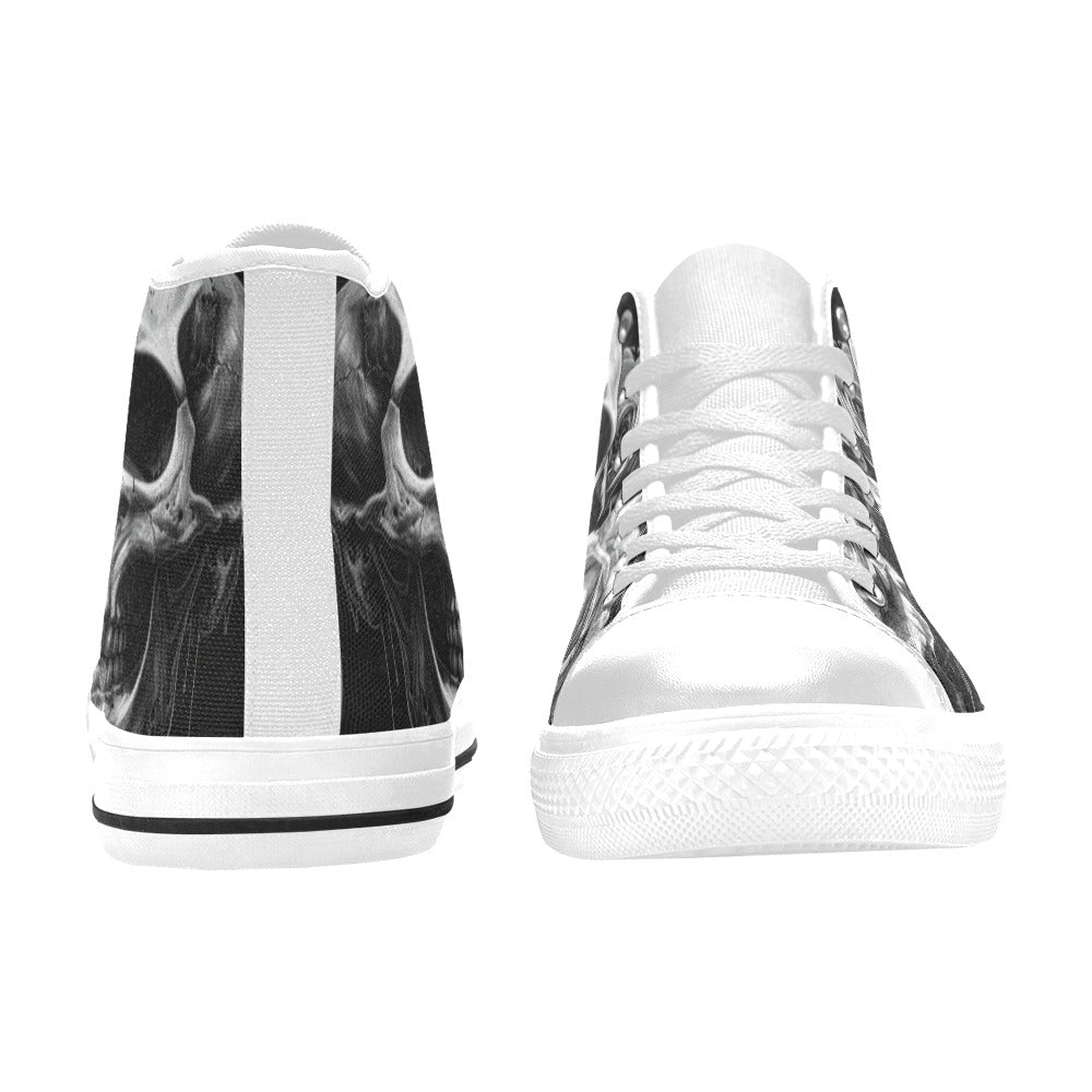 Dark Rose Skull Men's Gothic Art High Top Canvas Shoes | Freaky Shoes®