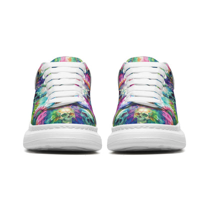 Tie Dye Skulls Platform Custom Sneakers | Unisex | Freaky Shoes®