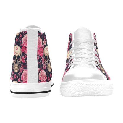 MEN'S Skull Cherry Blossom High Top Canvas Aesthetic Sneakers