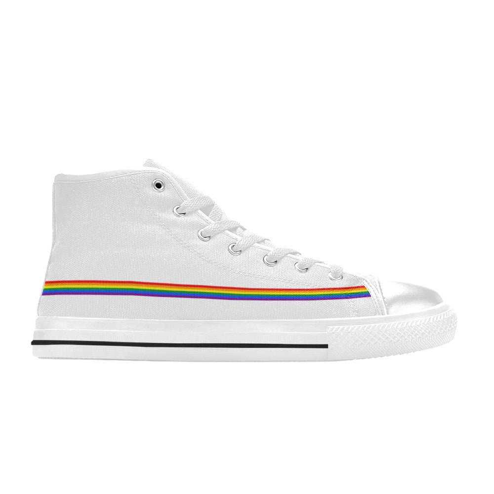 WOMEN'S Cc Pride Lgbt Flag High Top Canvas Neon Fantasy Custom Sneakers