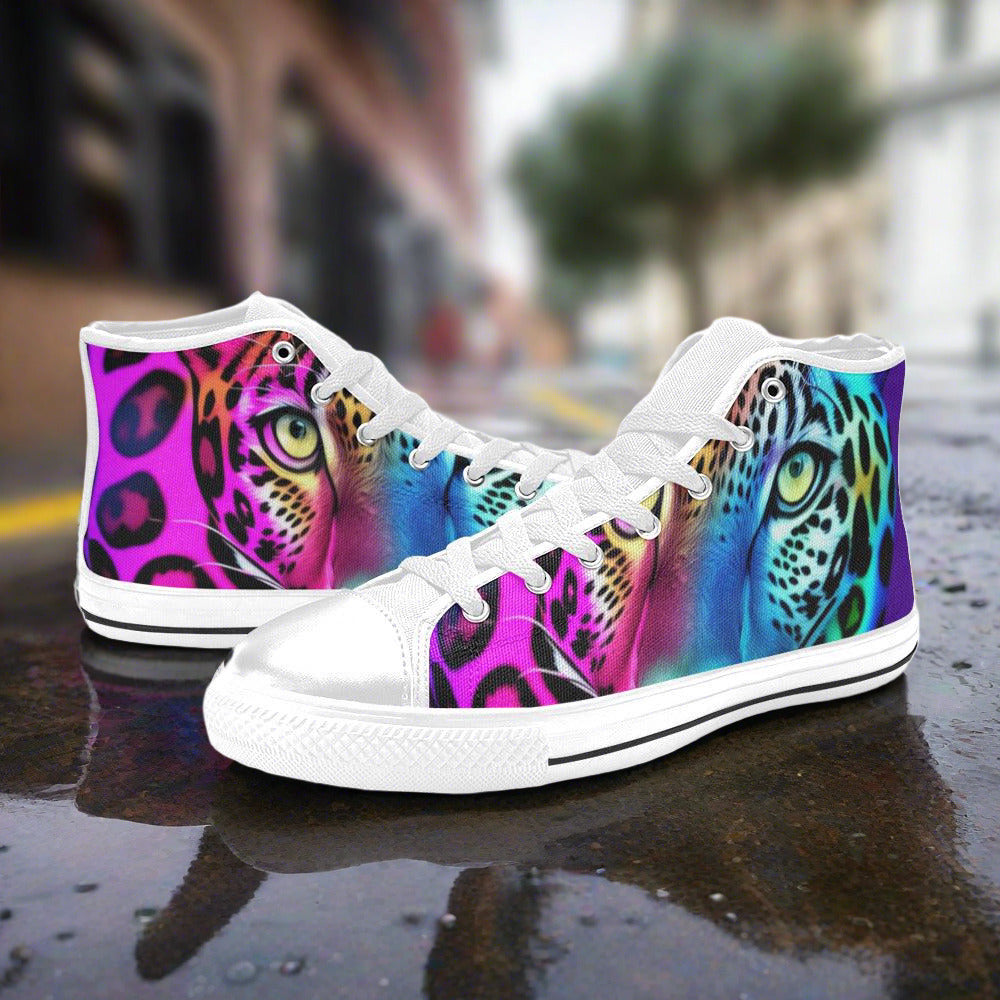 Wolf Pink Cream Custom MEN Bold Art - Freaky Shoes | Custom Art Sneakers