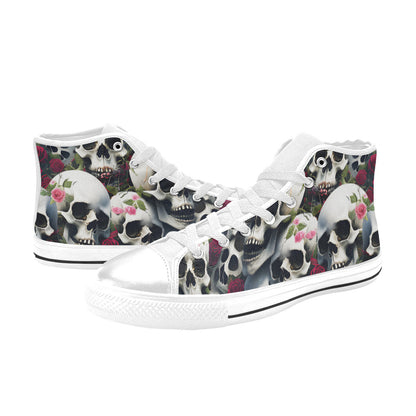MEN'S Rose Skulls Dark 2 High Top Canvas Y2K Custom Shoes