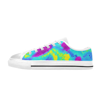 WOMEN'S Tie Dye Splash Retro Canvas Neon Fantasy Shoes